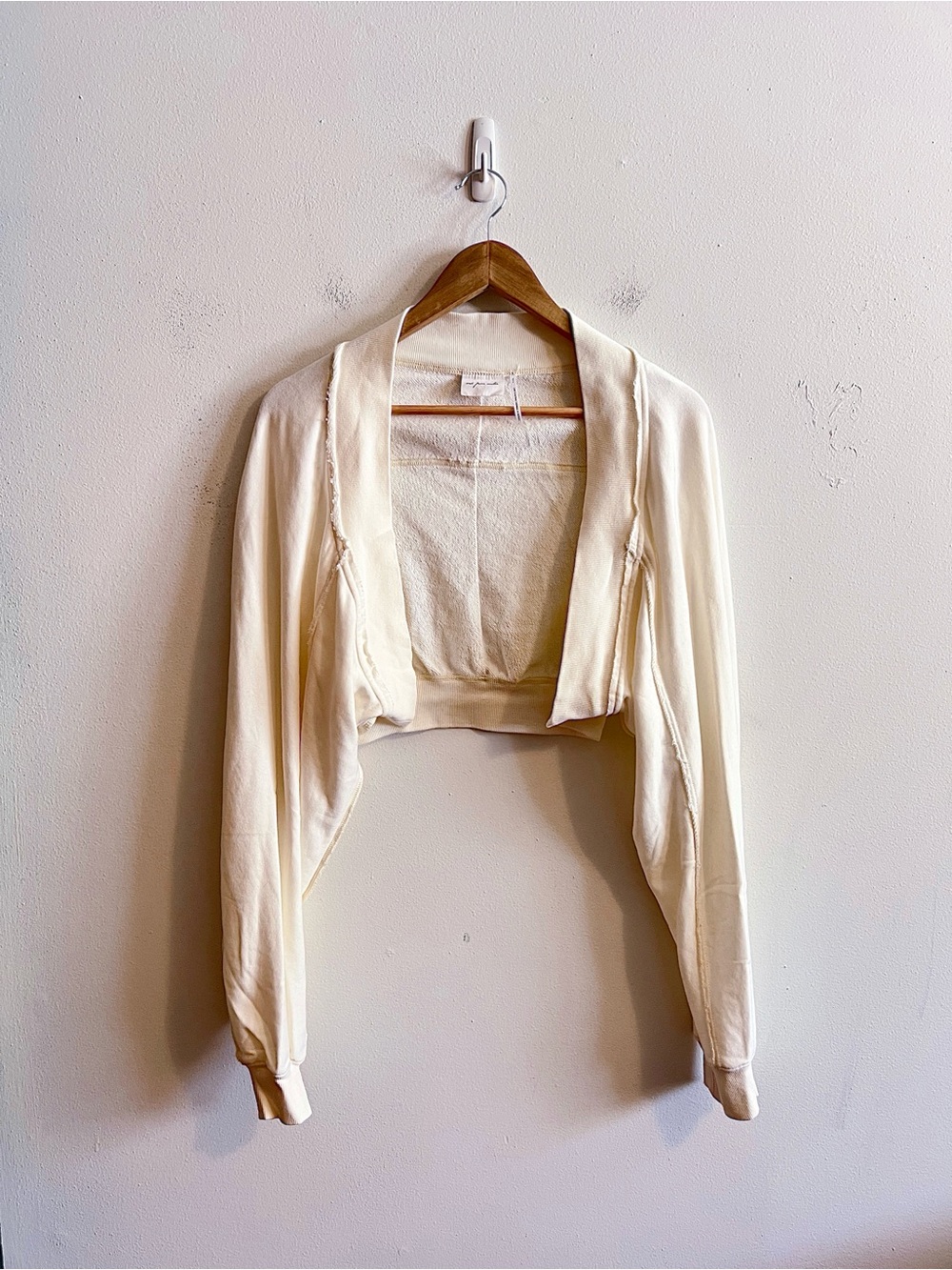 Out From Under Urban Outfitters Cream Gigi Shrug Cropped Jacket
